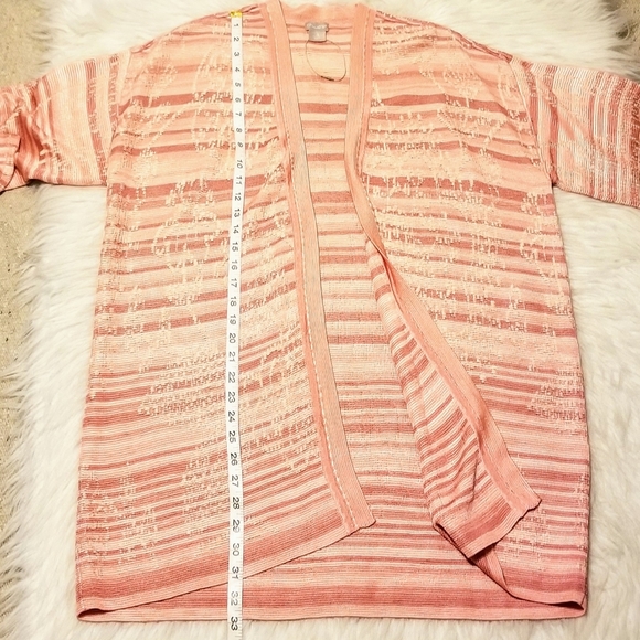 🆕 CHICO'S Embroidered Striped Jacquard Cardigan - Picture 6 of 13